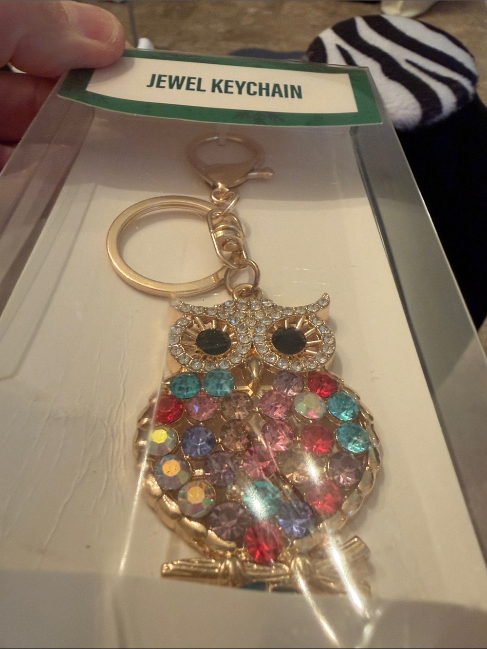 Jewel Keychain Multicolor Owl Pendant - Picture 4 of 6